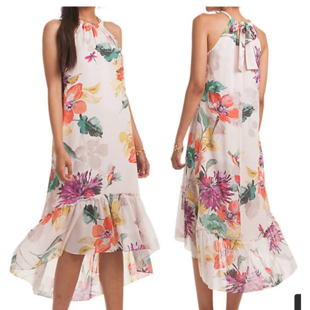 Trina Turk Floral Rosales Silk Dress